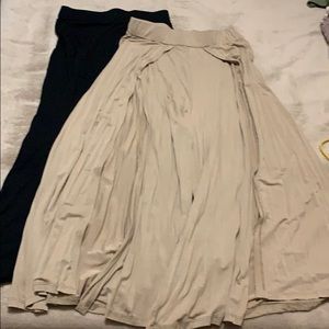 2 set black and nude pants skirt